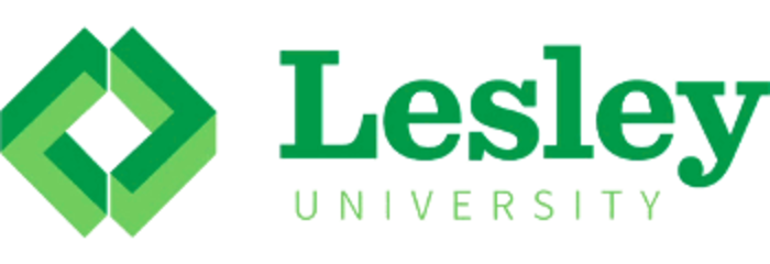 logo of Lesley university, with green lettering.